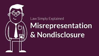 Misrepresentation and Nondisclosure  Contracts  Defenses amp Excuses [upl. by Partan]