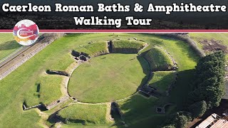 CAERLEON ROMAN BATHS amp AMPHITHEATRE WALES  Walking Tour  Pinned on Places [upl. by Eagle]