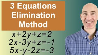 Solving Systems of 3 Equations Elimination [upl. by Necila969]